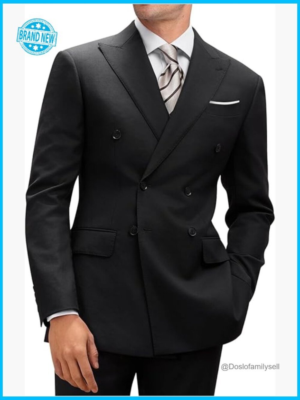 Double Breasted Suit Slim Fit Classic Elegant Formal Wedding Prom Set
